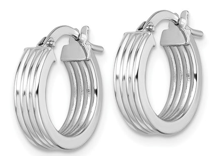14K white gold hoop earrings, alternate view