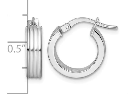 14K white gold hoop earrings, another view