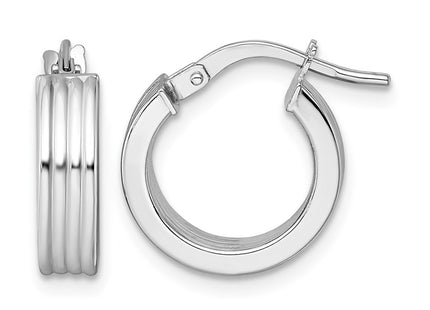 14K white gold hoop earrings