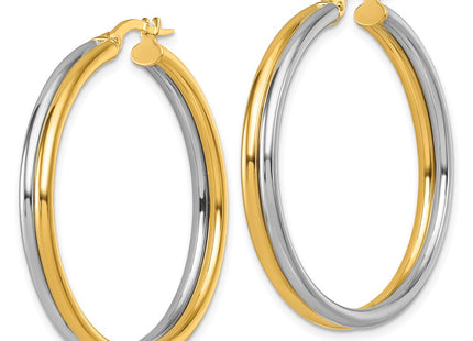 14K gold hoop earrings, alternate view