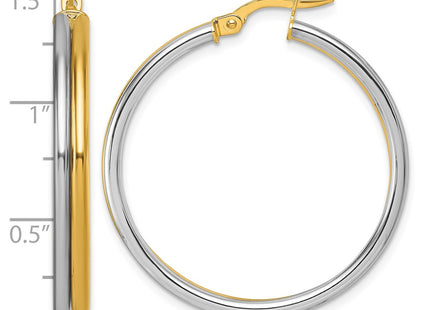 14K gold hoop earrings, another view