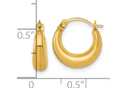 14K gold hoop earrings, another view