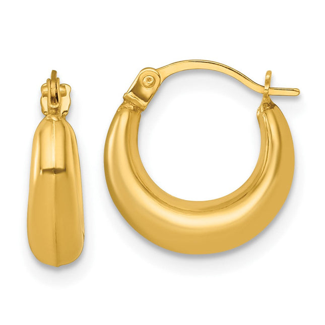 14k Polished Fancy Scalloped Hollow Hoop Earrings, 15.3 x 13mm