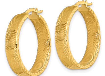 14K gold hoop earrings, alternate view