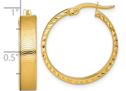 14K gold hoop earrings, another view