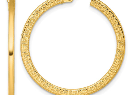 14K gold key hoop earrings