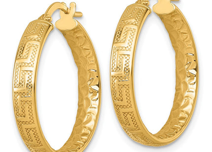 14K gold key hoop earrings, alternate view
