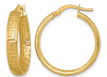 14K gold key hoop earrings
