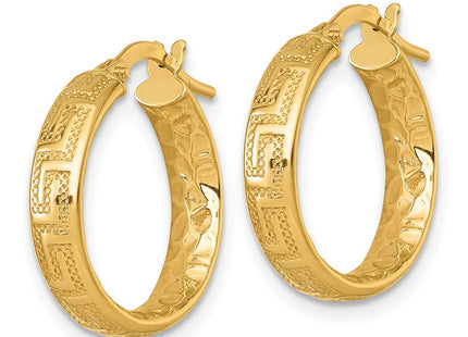 14K gold key hoop earrings, alternate view
