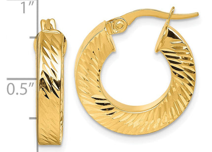 14K gold hoop earrings, another view