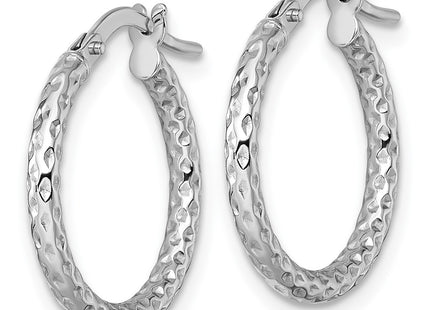14K white gold hoop earrings, alternate view