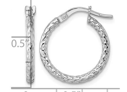 14K white gold hoop earrings, another view