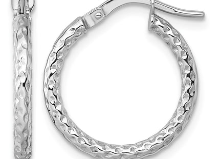 14K white gold hoop earrings
