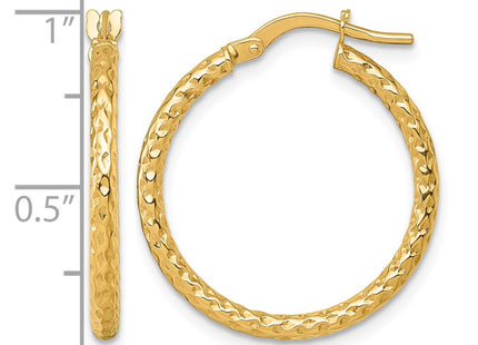 14K gold hoop earrings, another view