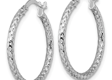14K white gold hoop earrings, alternate view