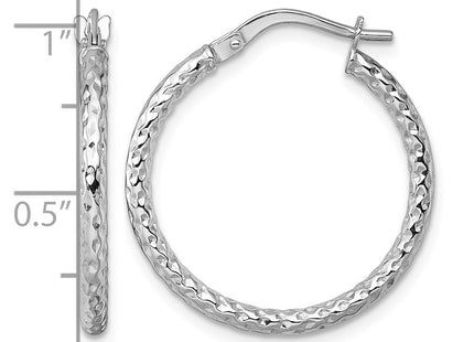 14K white gold hoop earrings, another view