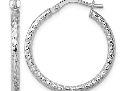 14K white gold hoop earrings