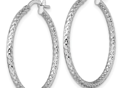 14K white gold hoop earrings, alternate view