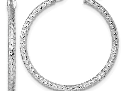 14K white gold hoop earrings