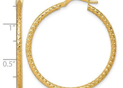 14K gold hoop earrings, another view