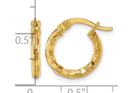 14K gold hoop earrings, another view