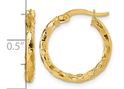 14K gold hoop earrings, another view