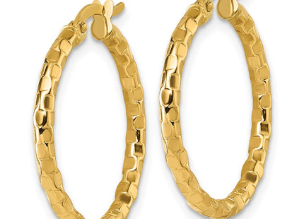 14K gold hoop earrings, alternate view
