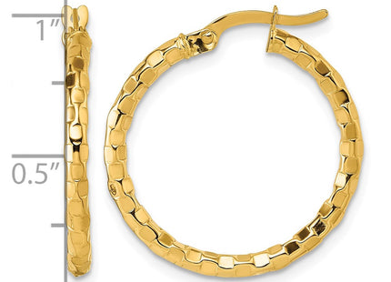 14K gold hoop earrings, another view