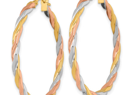 14K gold hoop earrings, alternate view