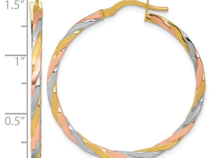 14K gold hoop earrings, another view
