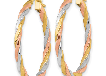 14k Yellow & Rhodium Earrings Style TF2420 - Classique Jewelry Inc.