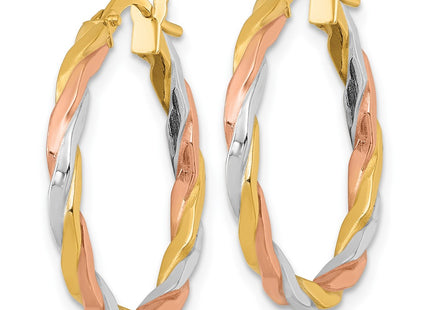 14K gold hoop earrings, alternate view