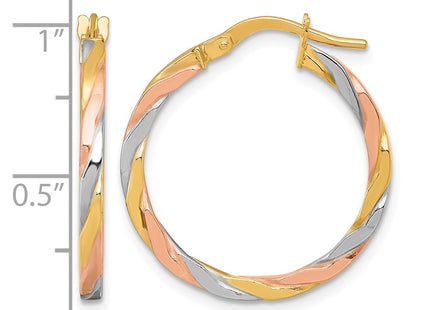 14K gold hoop earrings, another view