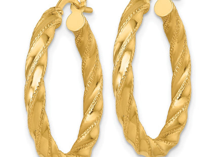 14K gold hoop earrings, alternate view
