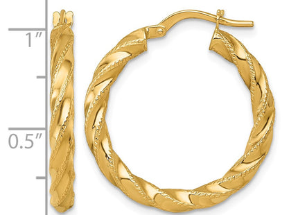 14K gold hoop earrings, another view