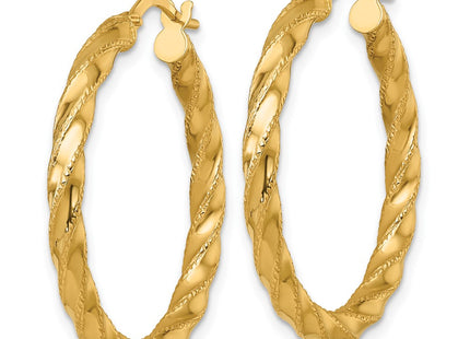 14K gold hoop earrings, alternate view
