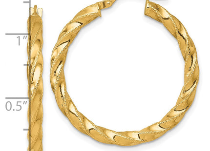 14K gold hoop earrings, another view