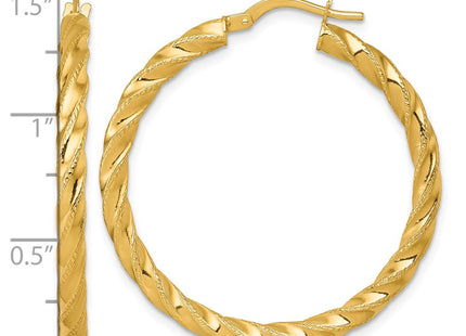 14K gold hoop earrings, another view