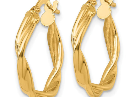 14K gold hoop earrings, alternate view