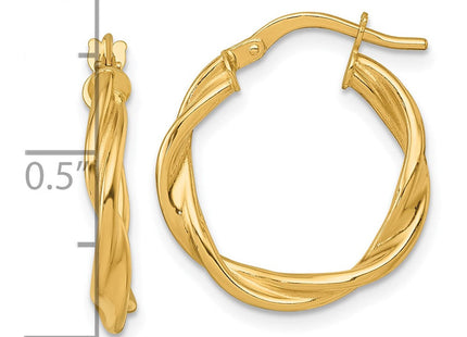 14K gold hoop earrings, another view