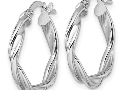 14K white gold hoop earrings, alternate view