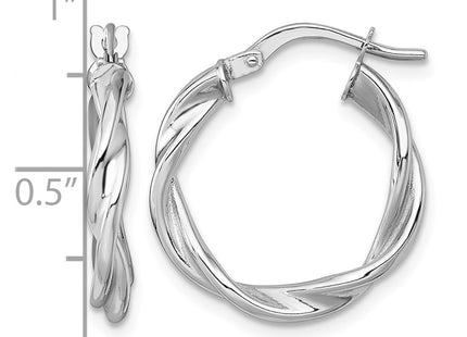 14K white gold hoop earrings, another view
