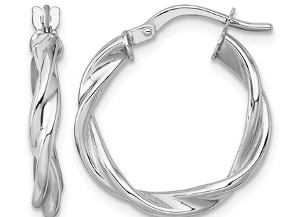 14K white gold hoop earrings