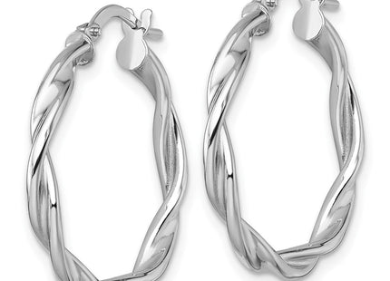 14K white gold hoop earrings, alternate view