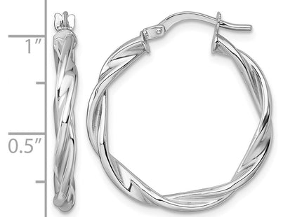14K white gold hoop earrings, another view