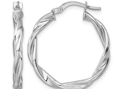 14K white gold hoop earrings