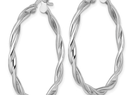 14K white gold hoop earrings, alternate view