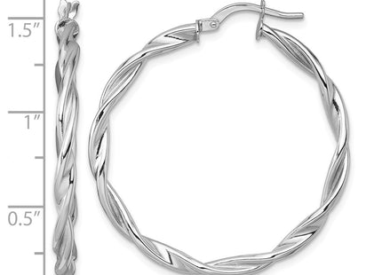 14K white gold hoop earrings, another view