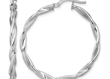 14K white gold hoop earrings