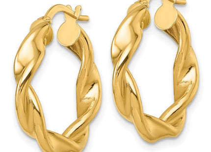 14K gold hoop earrings, alternate view